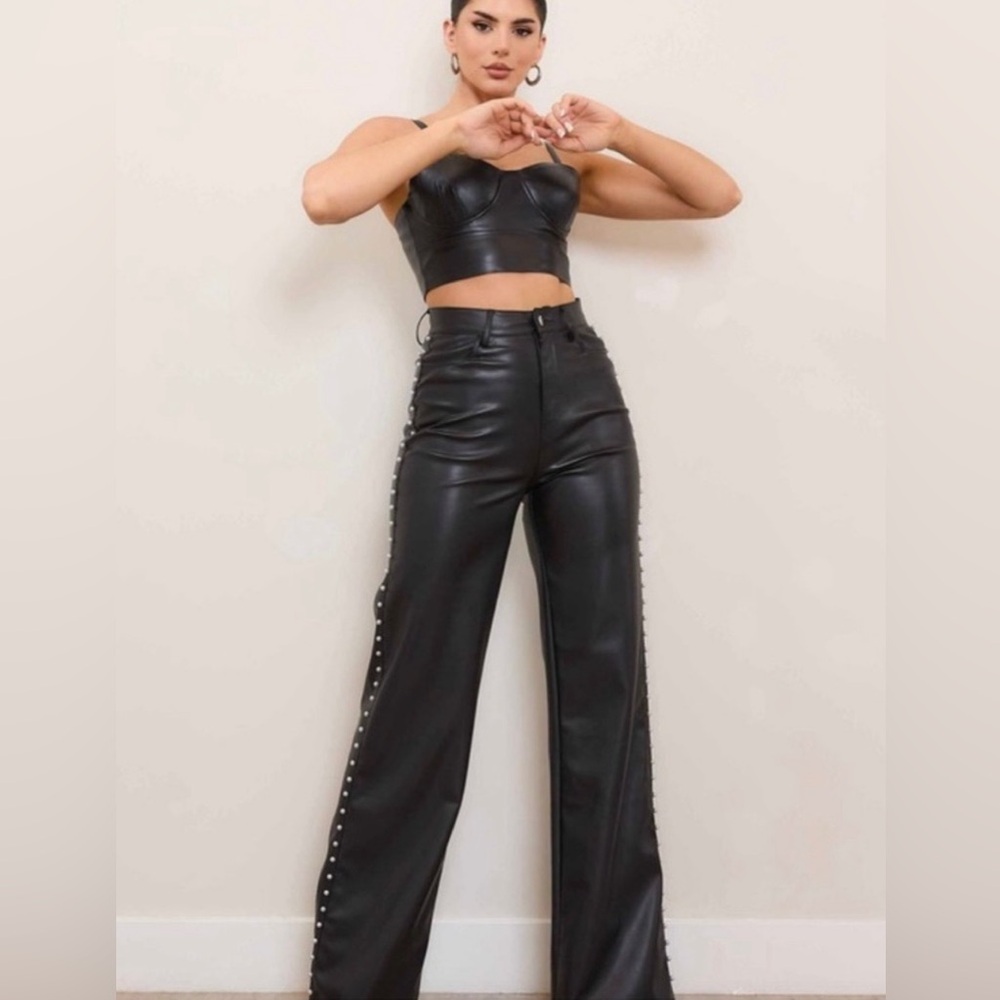 Chic Black Leather Pants